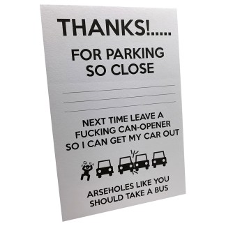 Thanks for Parking So Close Memo Pad from The Diabolical Gift People
